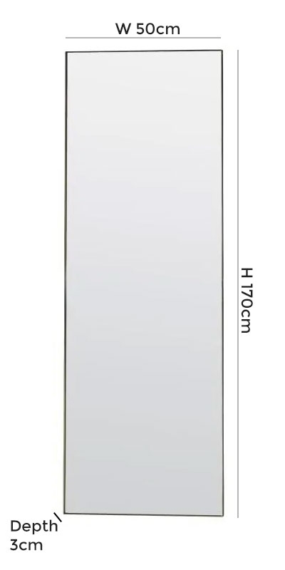 Product photograph of Hurston Champagne Leaner Rectangular Mirror - 50cm X 170cm from Choice Furniture Superstore.