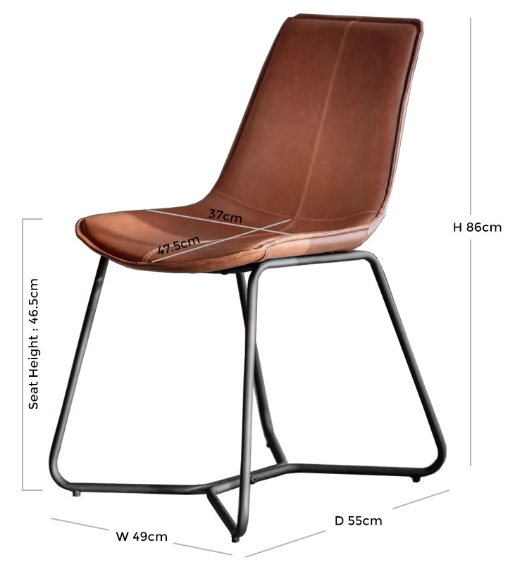 Product photograph of Set Of 2 Hawking Brown Leather Dining Chair from Choice Furniture Superstore.