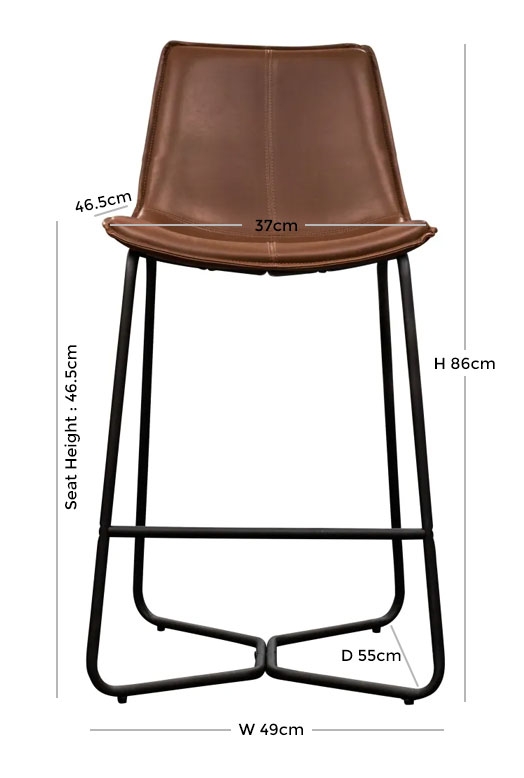 Product photograph of Hawking Bar Stool Sold In Pairs - Comes In Brown Charcoal And Ember Options from Choice Furniture Superstore.