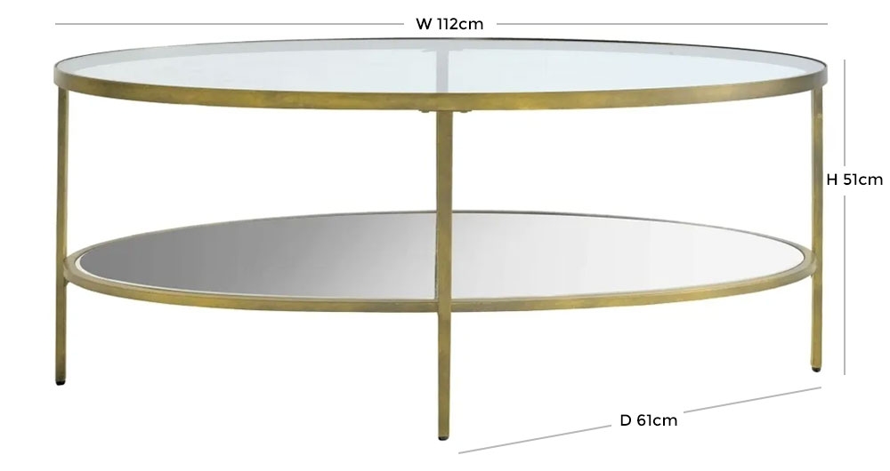 Product photograph of Dundee Glass Top Coffee Table With Champagne Trim from Choice Furniture Superstore.