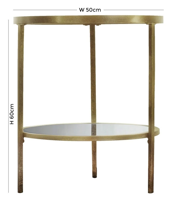 Product photograph of Dundee Glass Side Table With Champagne Trim from Choice Furniture Superstore.