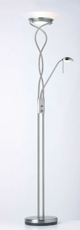 Product photograph of Sidon Satin Chrome Floor Lamp from Choice Furniture Superstore.