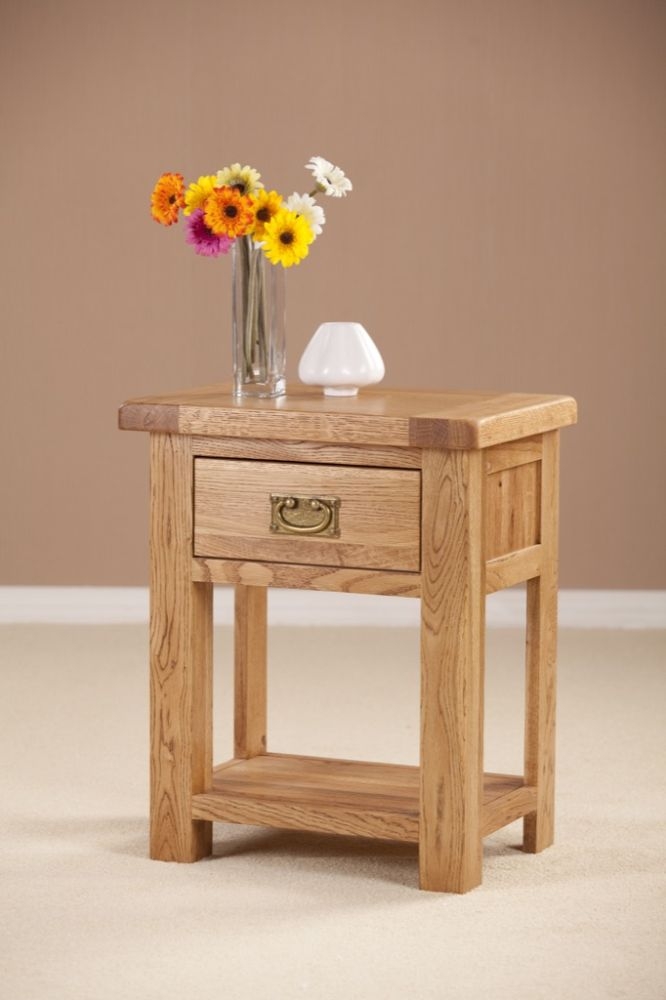 Product photograph of Kent Oak Bedside Table from Choice Furniture Superstore.