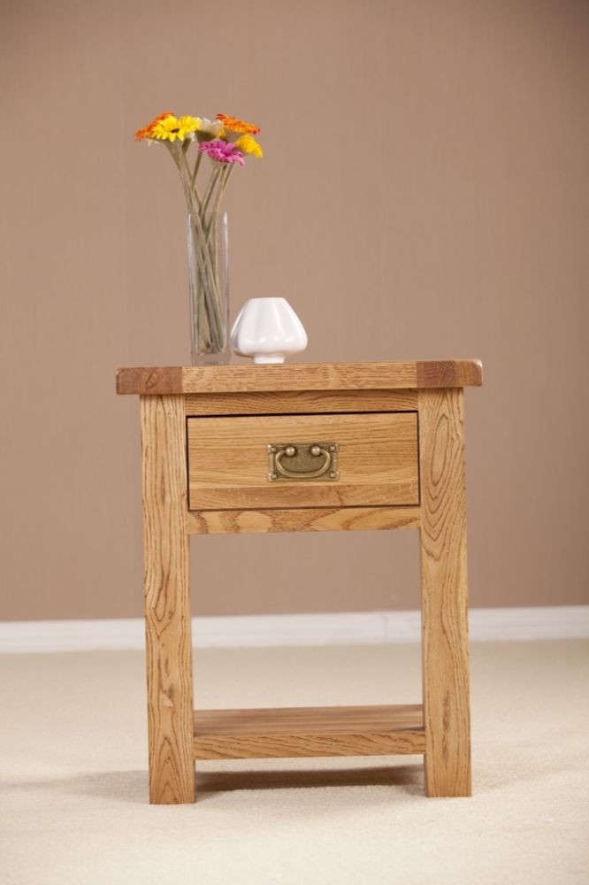 Product photograph of Kent Oak Bedside Table from Choice Furniture Superstore.