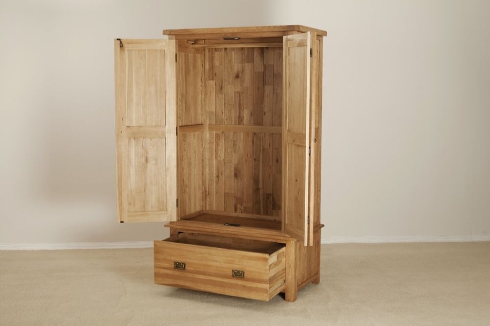Product photograph of Kent Oak 2 Door 1 Drawer Wardrobe from Choice Furniture Superstore.