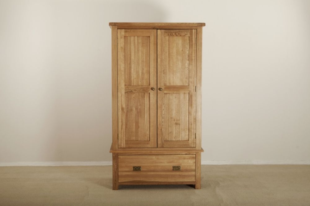 Product photograph of Kent Oak 2 Door 1 Drawer Wardrobe from Choice Furniture Superstore.