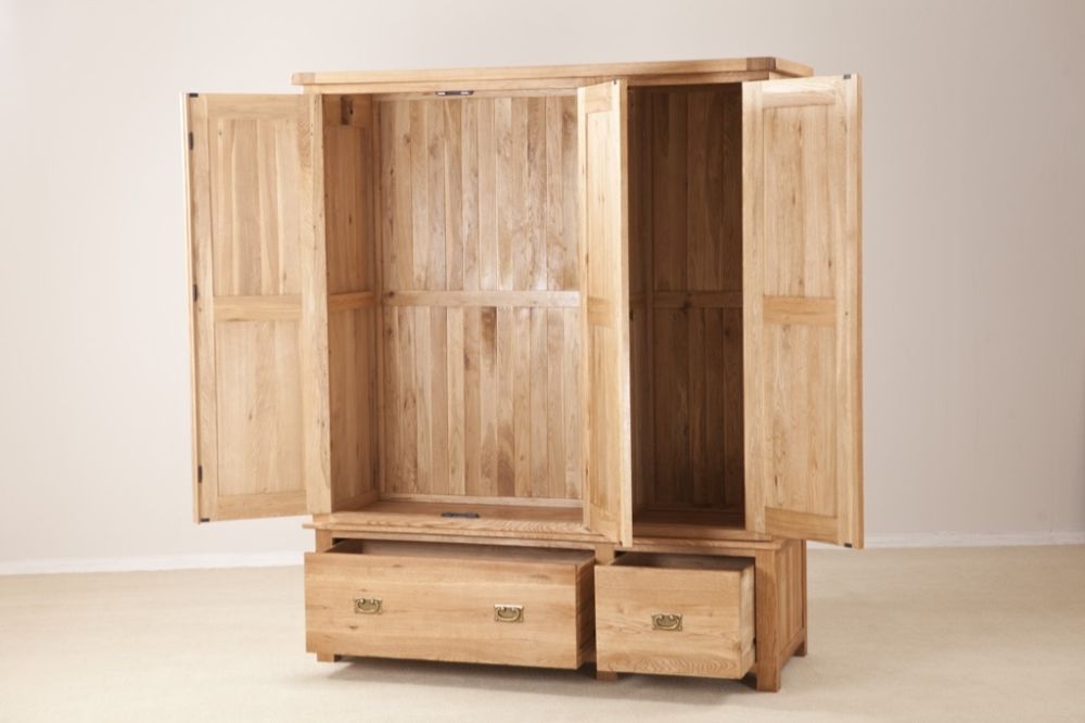 Product photograph of Kent Oak 3 Door 2 Drawer Wardrobe from Choice Furniture Superstore.