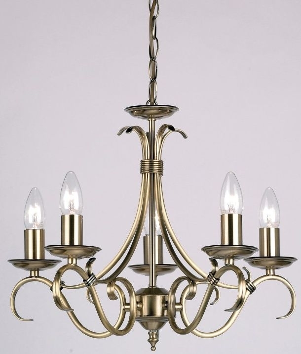 Product photograph of Bernice 5 Antique Brass Pendant Light from Choice Furniture Superstore.