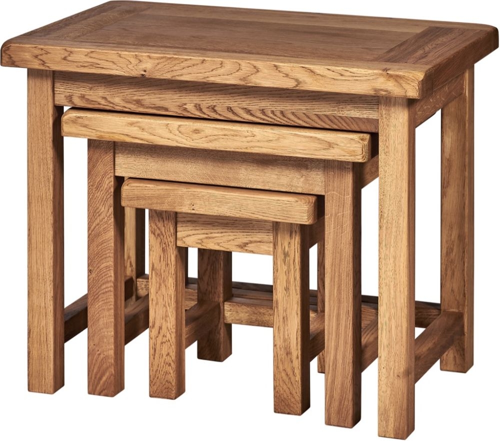 Product photograph of Kent Oak Nest Of Tables from Choice Furniture Superstore.