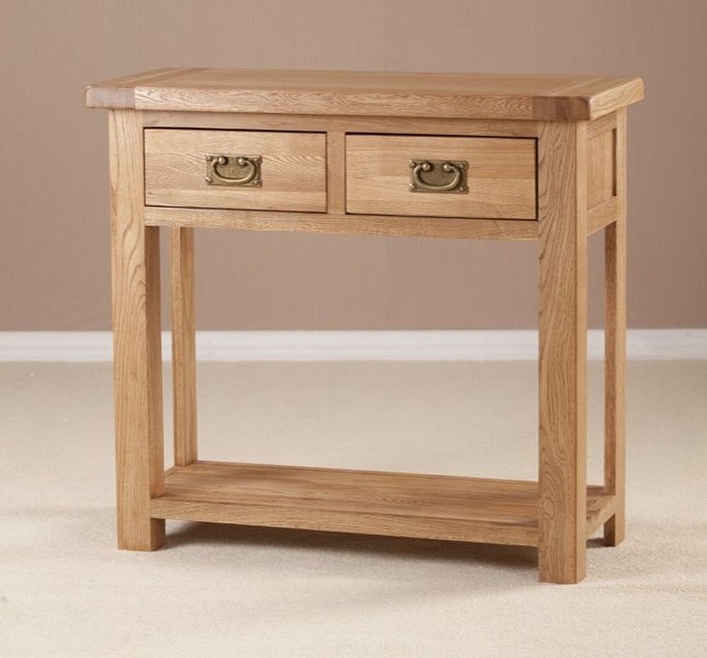 Product photograph of Kent Oak Large Console Table from Choice Furniture Superstore.
