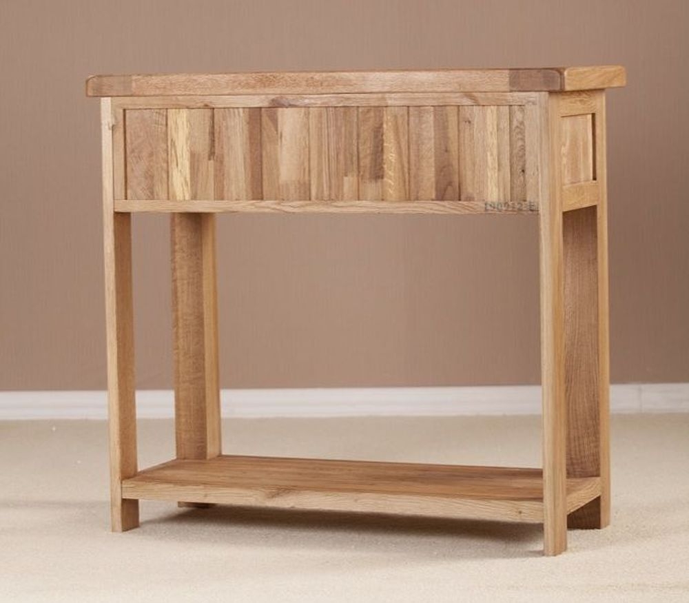 Product photograph of Kent Oak Large Console Table from Choice Furniture Superstore.