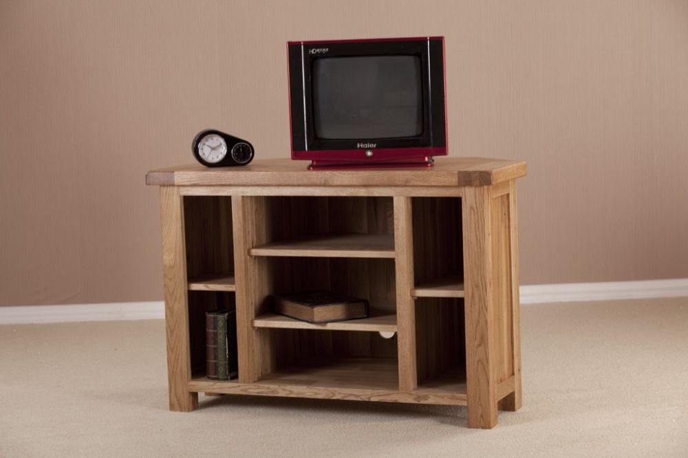 Product photograph of Kent Oak Small Corner Tv Unit from Choice Furniture Superstore.