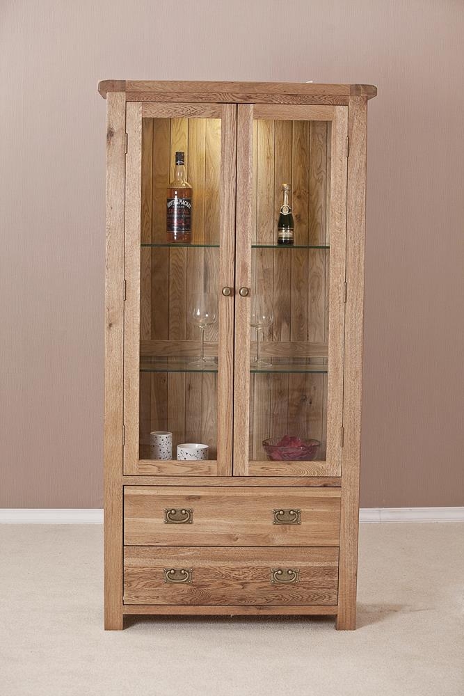 Product photograph of Kent Oak Display Cabinet from Choice Furniture Superstore.