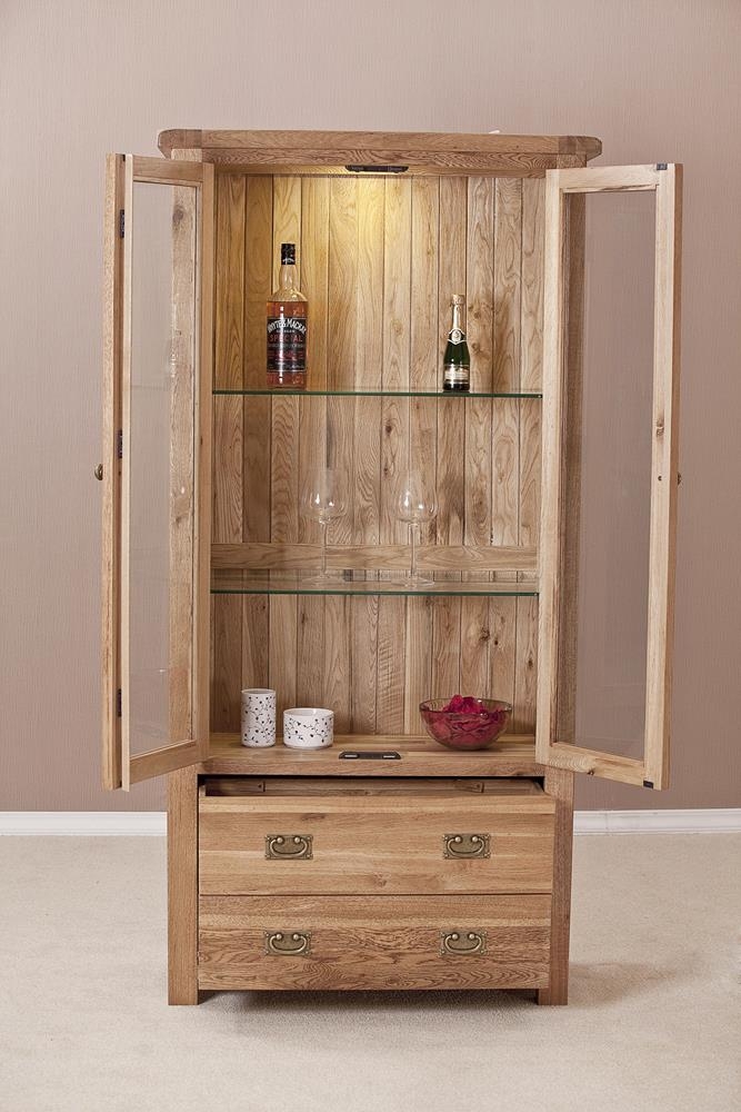 Product photograph of Kent Oak Display Cabinet from Choice Furniture Superstore.