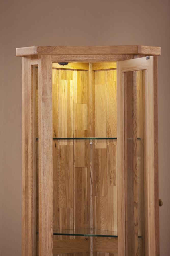 Product photograph of Kent Oak Corner Display Cabinet from Choice Furniture Superstore.