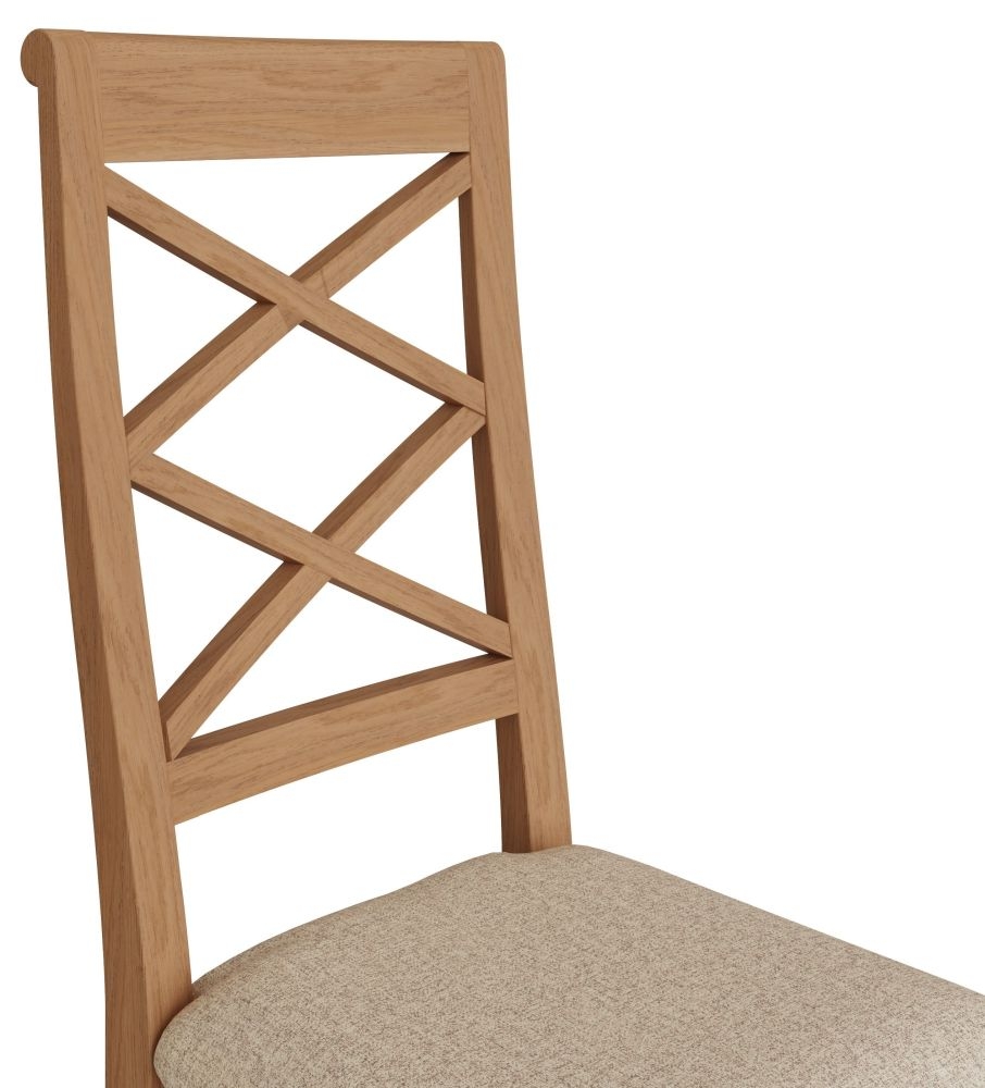 Product photograph of Appleby Oak Double Cross Back Dining Chair Sold In Pairs from Choice Furniture Superstore.