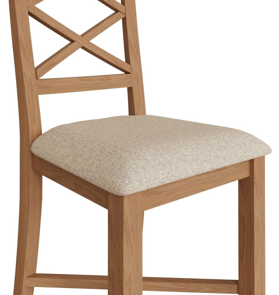 Product photograph of Appleby Oak Double Cross Back Dining Chair Sold In Pairs from Choice Furniture Superstore.