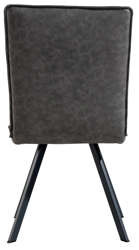 Product photograph of Grey Faux Leather And Black Legs Dining Chair Sold In Pairs from Choice Furniture Superstore.