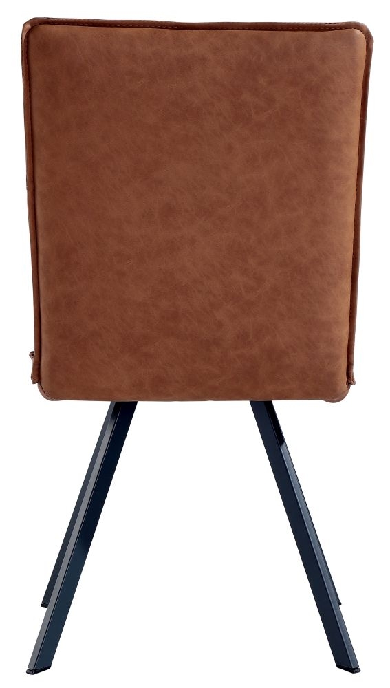 Product photograph of Tan Faux Leather Dining Chair Sold In Pairs from Choice Furniture Superstore.