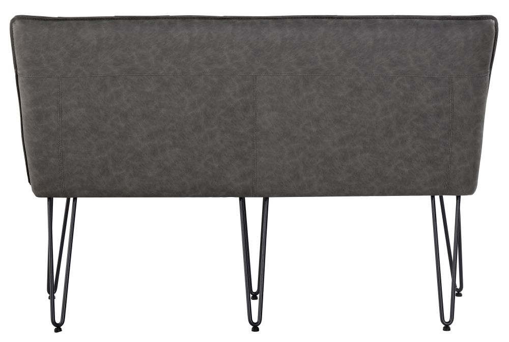 Product photograph of Studded Back 140cm Faux Leather Bench With Hairpin Legs from Choice Furniture Superstore.