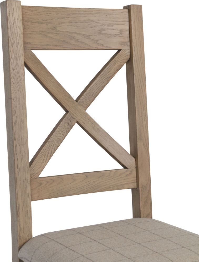 Product photograph of Hatton Cross Back Dining Chair With Fabric Seat Sold In Pairs from Choice Furniture Superstore.