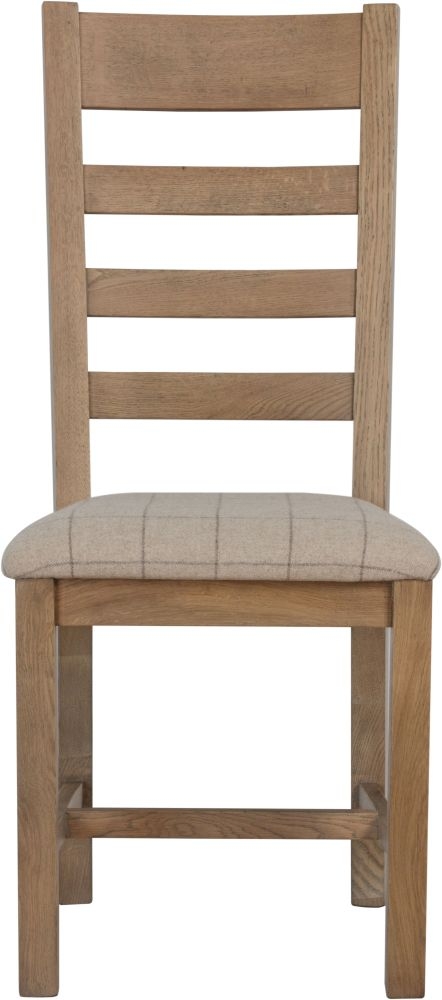 Product photograph of Hatton Ladder Back Dining Chair With Fabric Seat Sold In Pairs from Choice Furniture Superstore.
