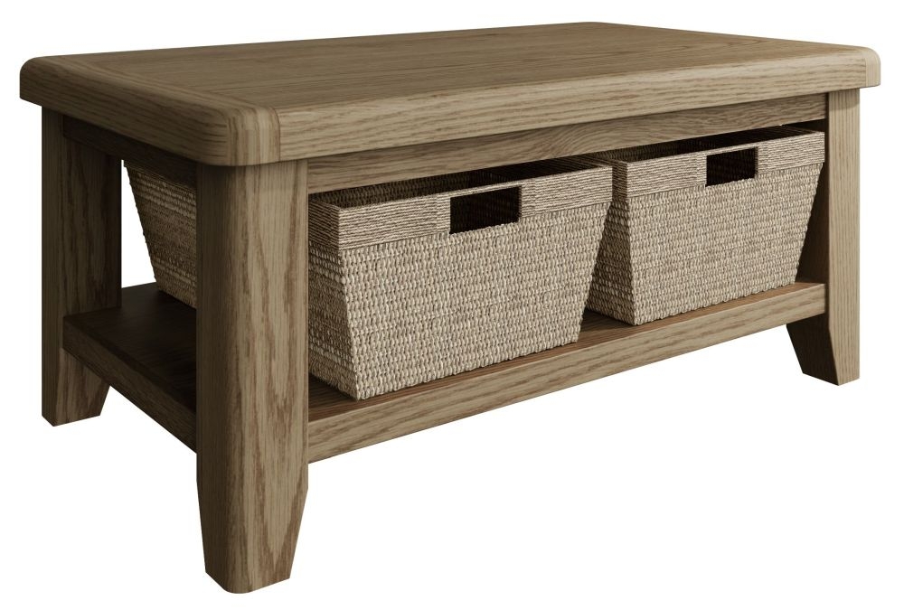 Product photograph of Hatton Oak Coffee Table from Choice Furniture Superstore.