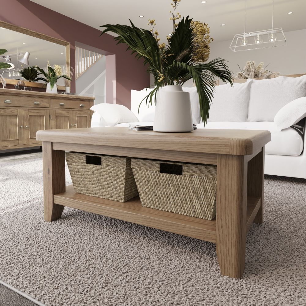 Product photograph of Hatton Oak Coffee Table from Choice Furniture Superstore.