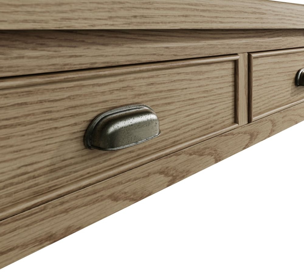 Product photograph of Hatton Oak 2 Drawer Coffee Table from Choice Furniture Superstore.
