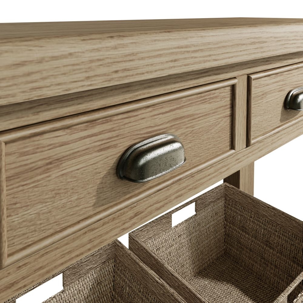 Product photograph of Hatton Oak Console Table from Choice Furniture Superstore.