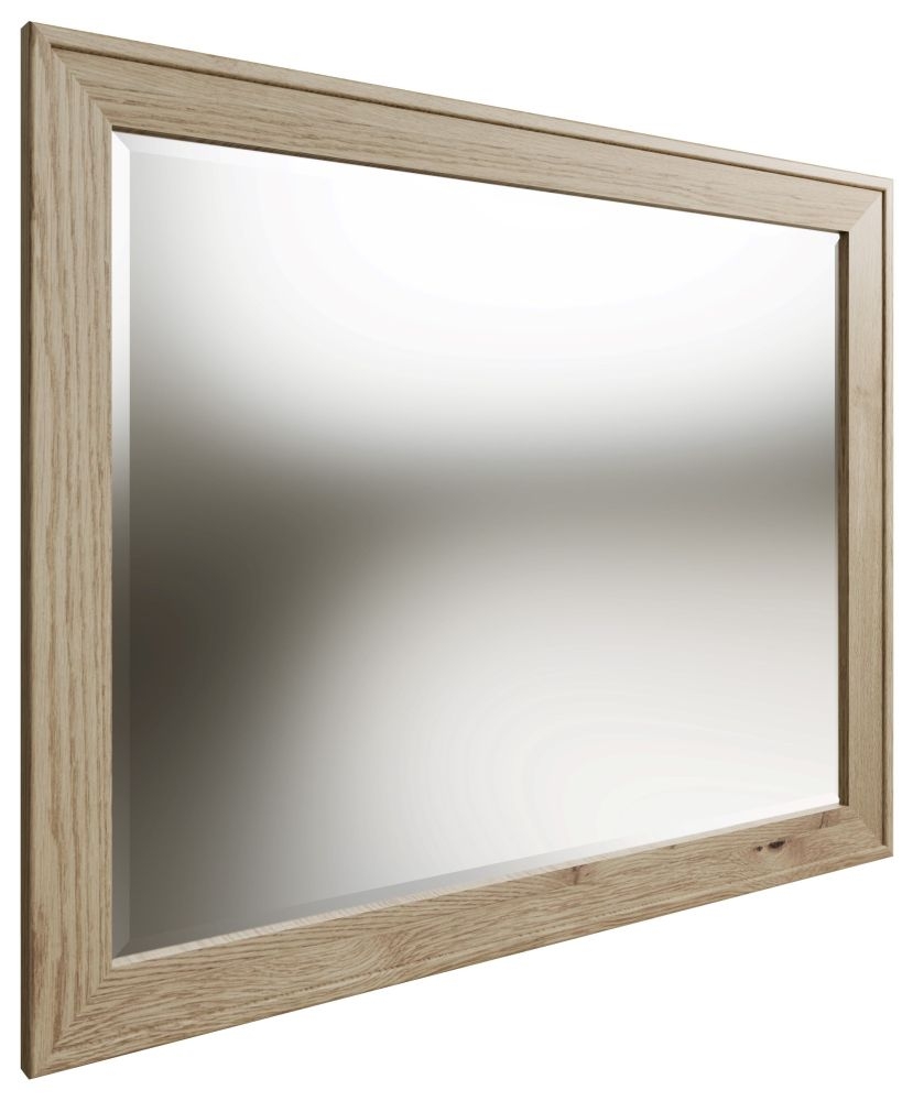 Product photograph of Hatton Oak Rectangular Wall Mirror - 120cm X 95cm from Choice Furniture Superstore.