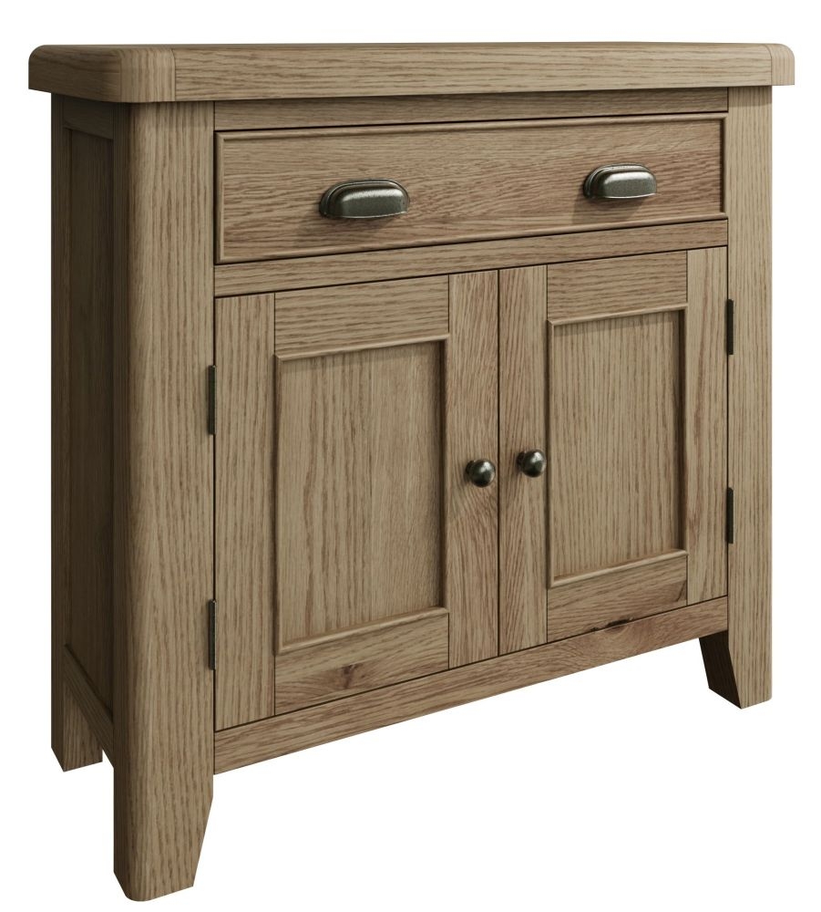 Product photograph of Hatton Oak 2 Door 1 Drawer Sideboard from Choice Furniture Superstore.