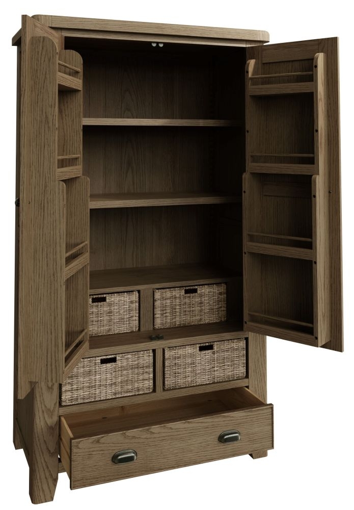 Product photograph of Hatton Oak Larder Unit from Choice Furniture Superstore.