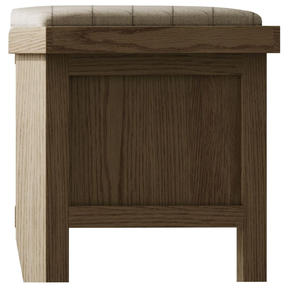 Product photograph of Hatton Oak Corner Hall Bench from Choice Furniture Superstore.
