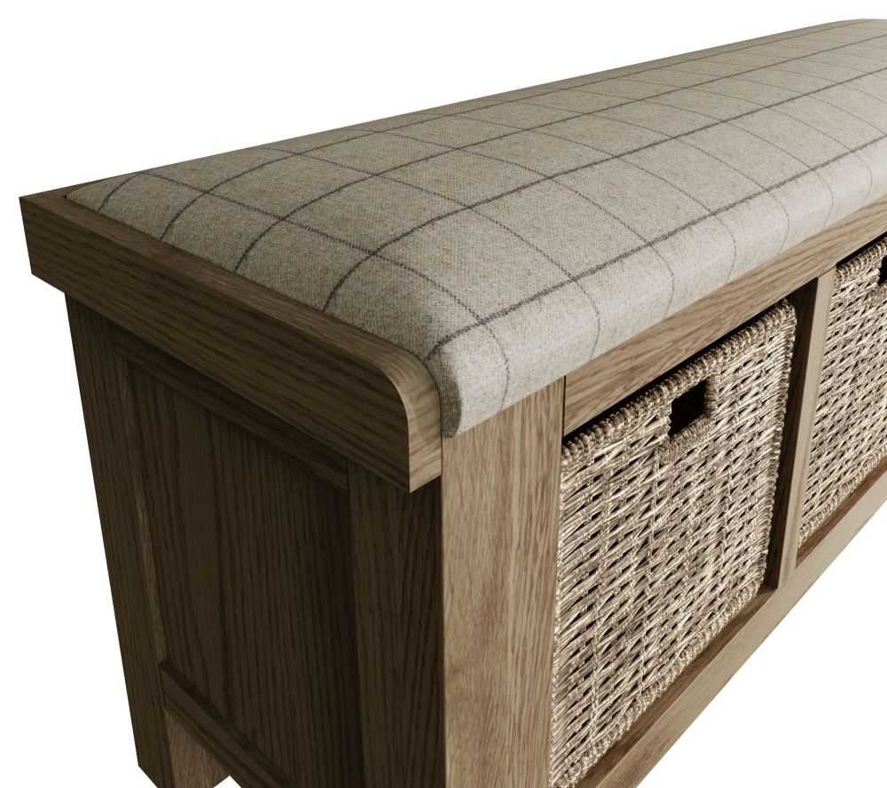 Product photograph of Hatton Oak Hall Bench from Choice Furniture Superstore.