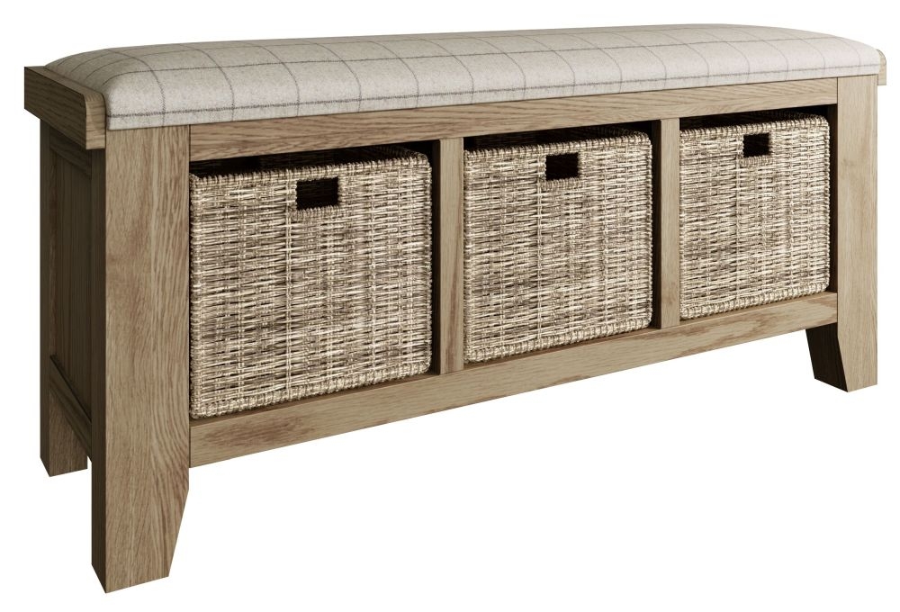 Product photograph of Hatton Oak Hall Bench from Choice Furniture Superstore.