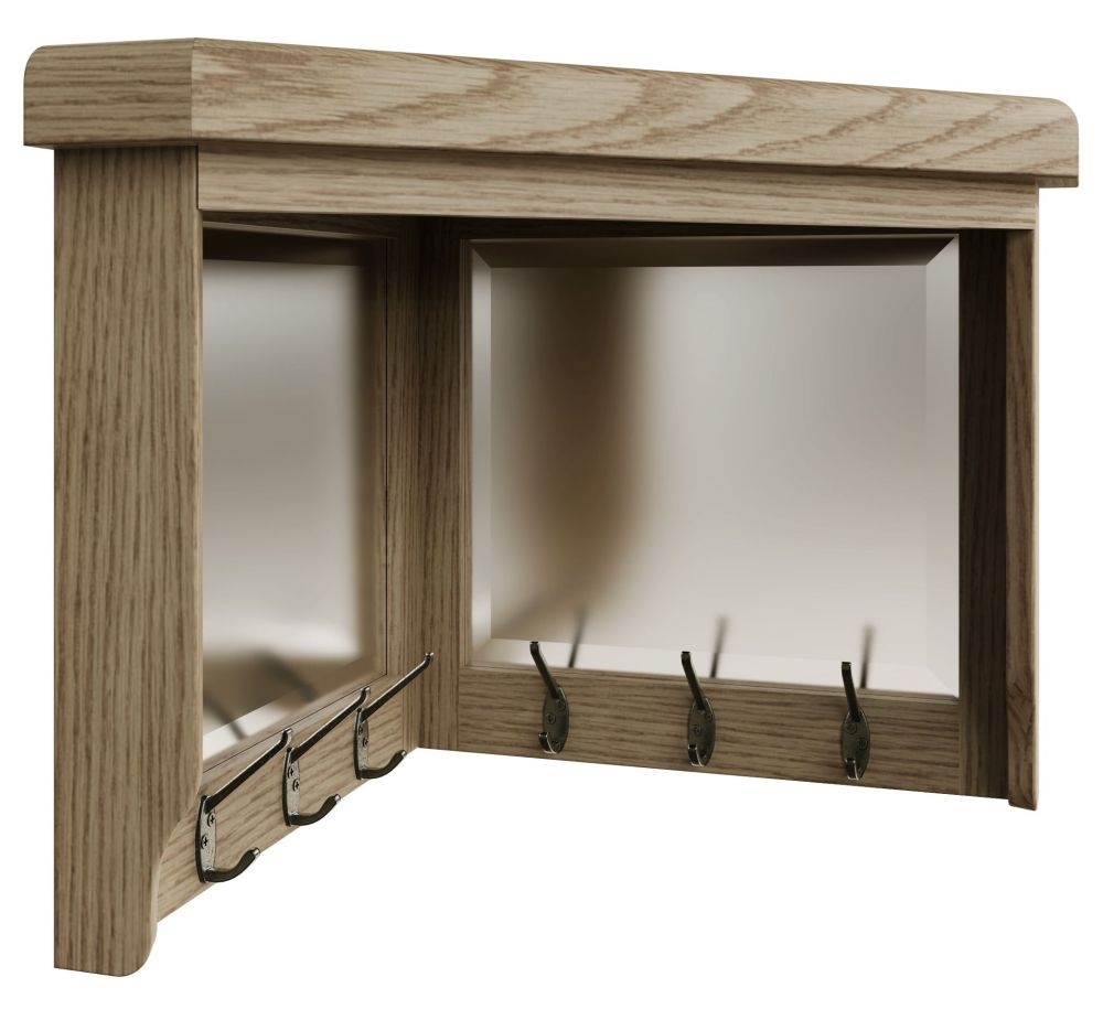 Product photograph of Hatton Oak Corner Hall Bench Top from Choice Furniture Superstore.