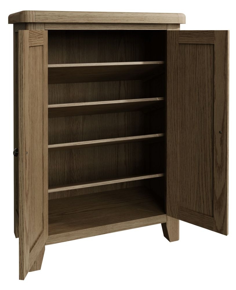Product photograph of Hatton Oak Shoe Cupboard from Choice Furniture Superstore.