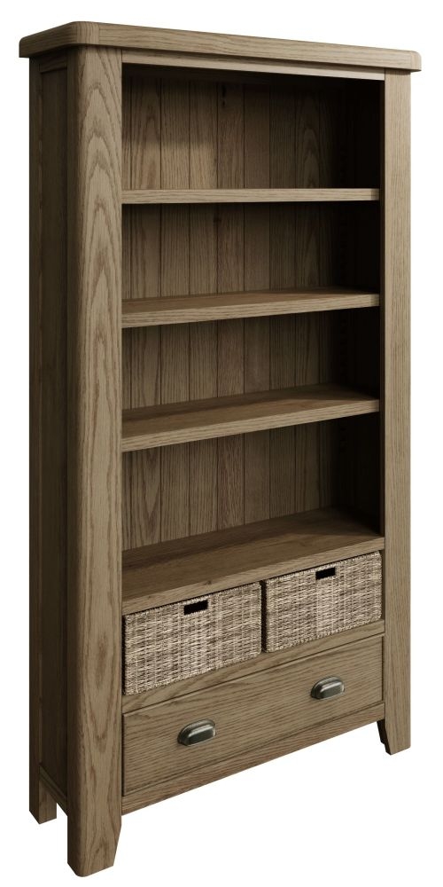 Product photograph of Hatton Oak Large Bookcase from Choice Furniture Superstore.