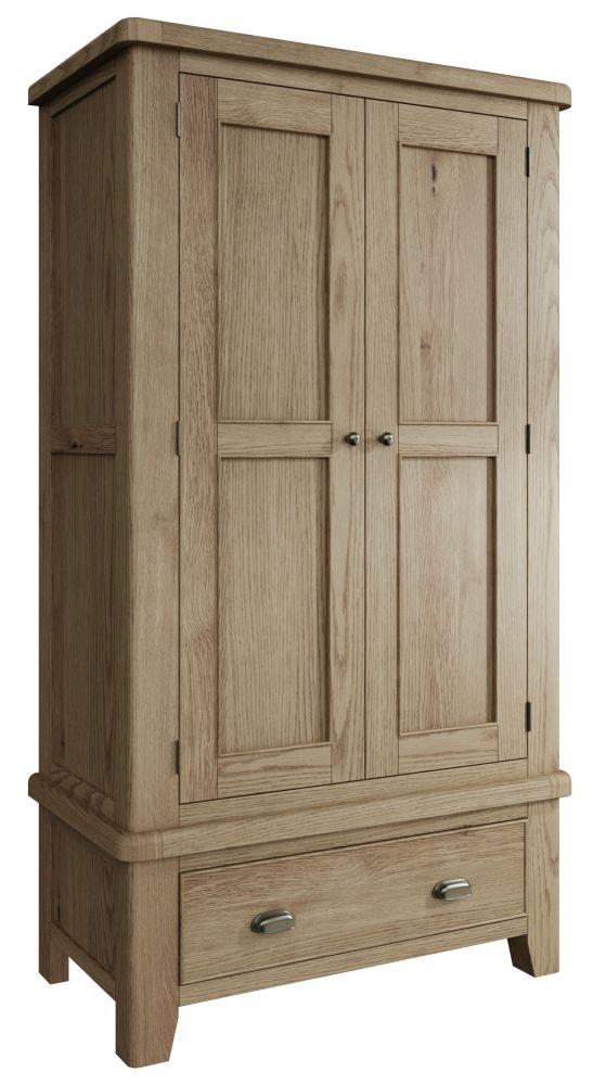 Product photograph of Hatton Oak 2 Door Wardrobe from Choice Furniture Superstore.