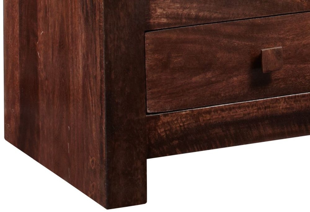 Product photograph of Toko Walnut Solid Mango Hardwood Dressing 2 2 Drawer Chest from Choice Furniture Superstore.