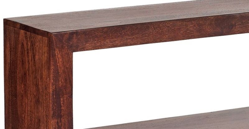 Product photograph of Dakota Dark Mango Wood Console Table With Shelf from Choice Furniture Superstore.