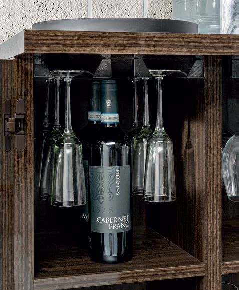 Product photograph of Modum Volare Walnut Italian 2 Door Drink Cabinet from Choice Furniture Superstore.
