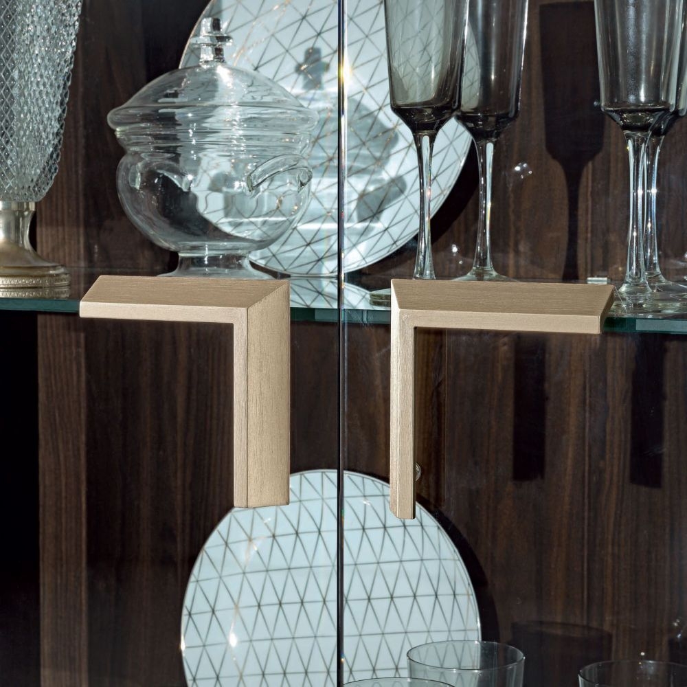 Product photograph of Modum Volare Walnut Italian 2 Door Vitrine from Choice Furniture Superstore.
