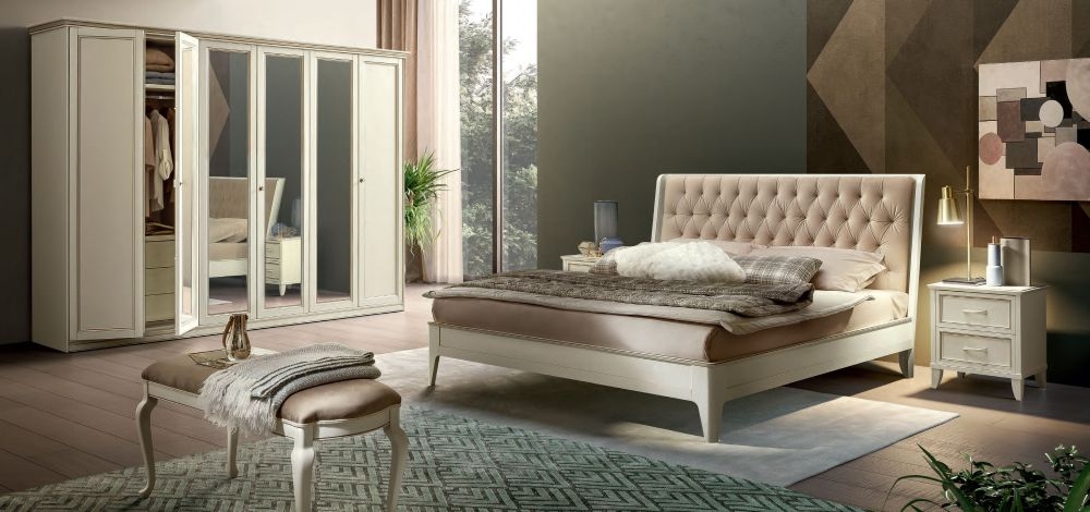 Product photograph of Camel Giotto Night Bianco Antico Italian Bed from Choice Furniture Superstore.