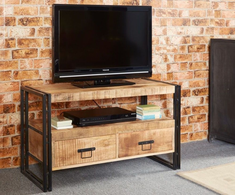 Product photograph of Cosmo Natural Wood Industrial Tv Stand Upto 49inch from Choice Furniture Superstore.