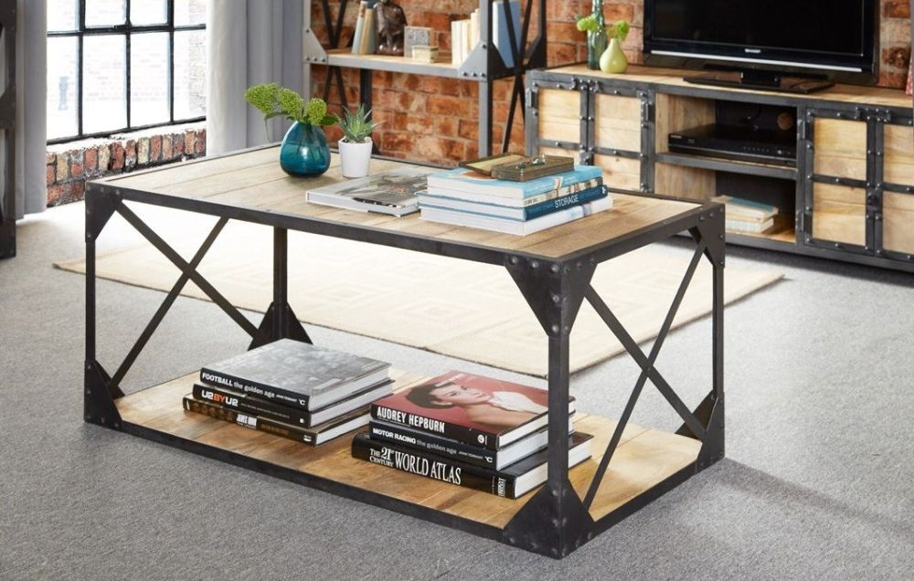 Product photograph of Ascot Industrial Brown Coffee Table from Choice Furniture Superstore.