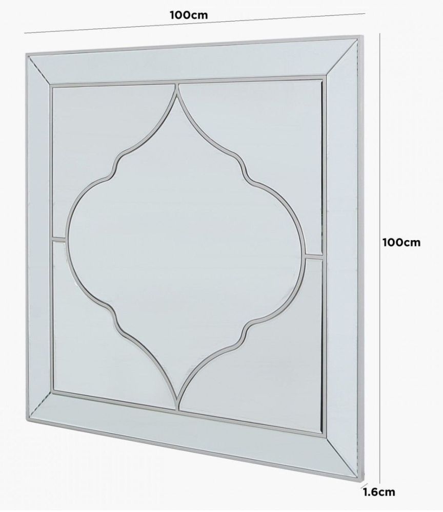 Product photograph of Marrakech Silver Square Wall Mirror - 100cm X 100cm from Choice Furniture Superstore.