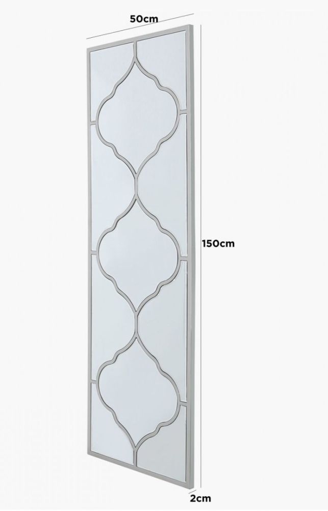 Product photograph of Marrakech Silver Rectangular Wall Mirror - 50cm X 150cm from Choice Furniture Superstore.