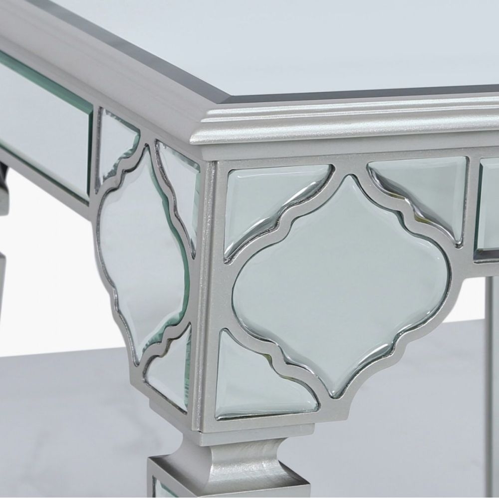 Product photograph of Marrakech Silver Mirrored End Table from Choice Furniture Superstore.